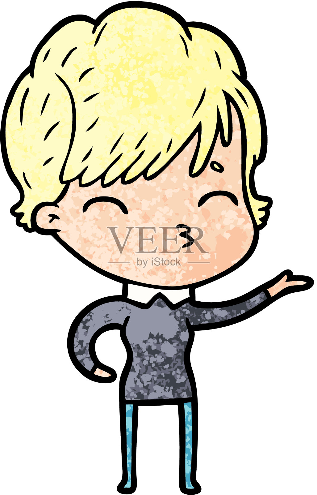 卡通女人的思考插画图片素材