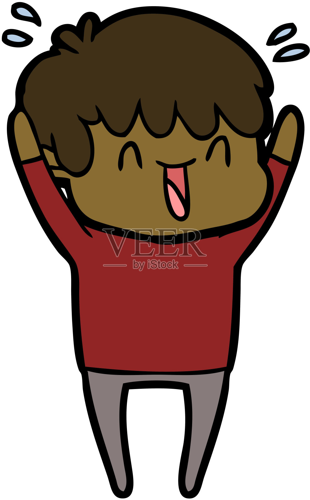 卡通笑男孩插画图片素材