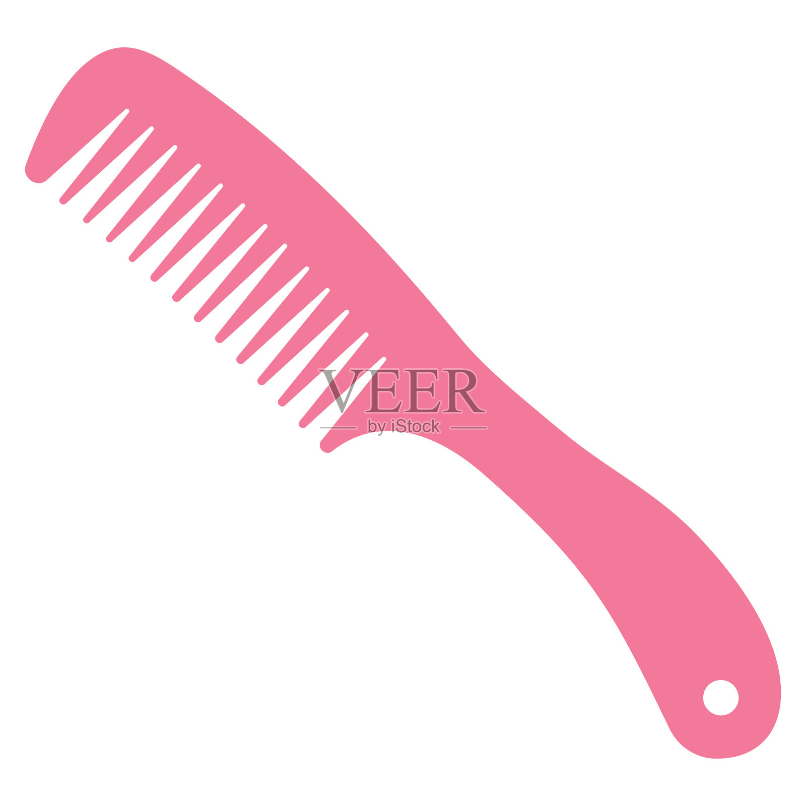 时尚粉色发梳,经典理发店发梳插画图片素材