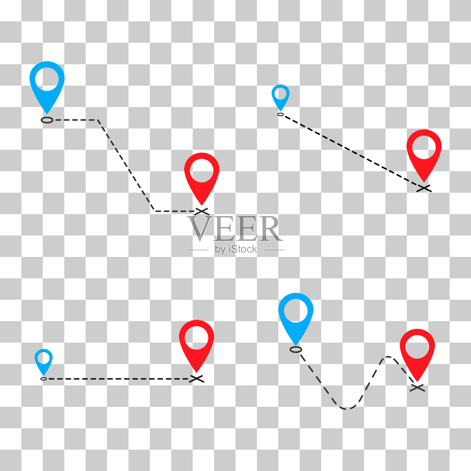 一套我们已经移动的公告设计,位置矢量图标符号,导航插图插画图片素材