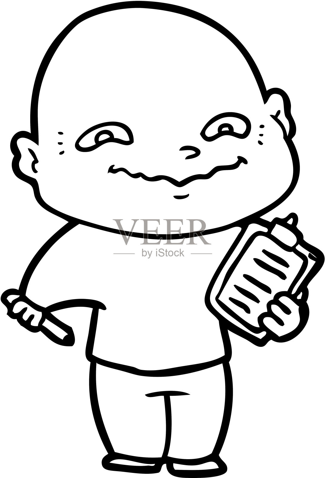 卡通紧张男插画图片素材