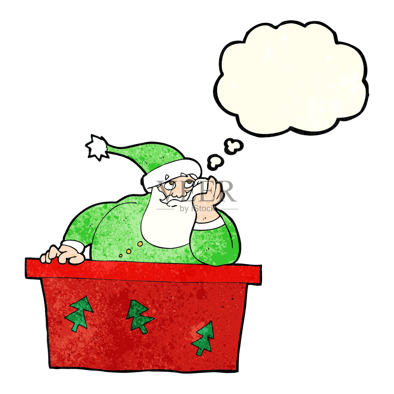 卡通卡通用思想泡泡让圣诞老人厌烦设计元素图片