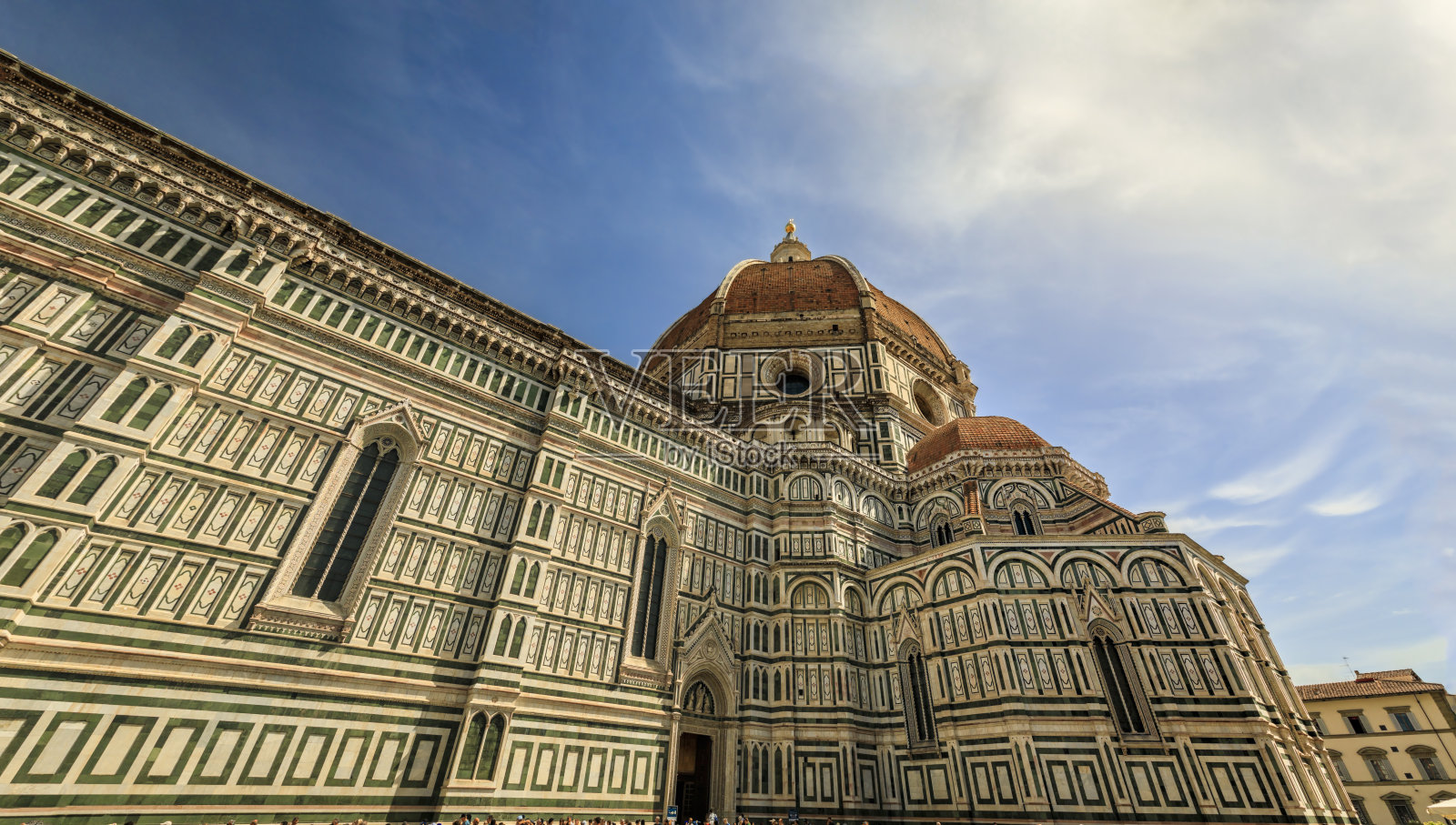 意大利佛罗伦萨著名的多莫大教堂华丽的大理石立面照片摄影图片