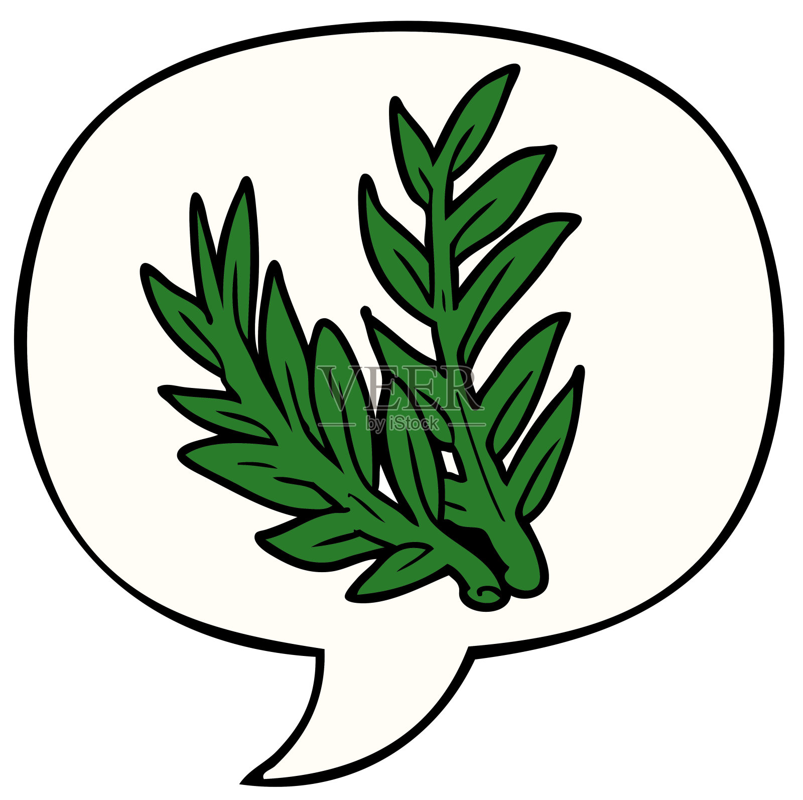 带有语音泡泡的卡通植物插画图片素材