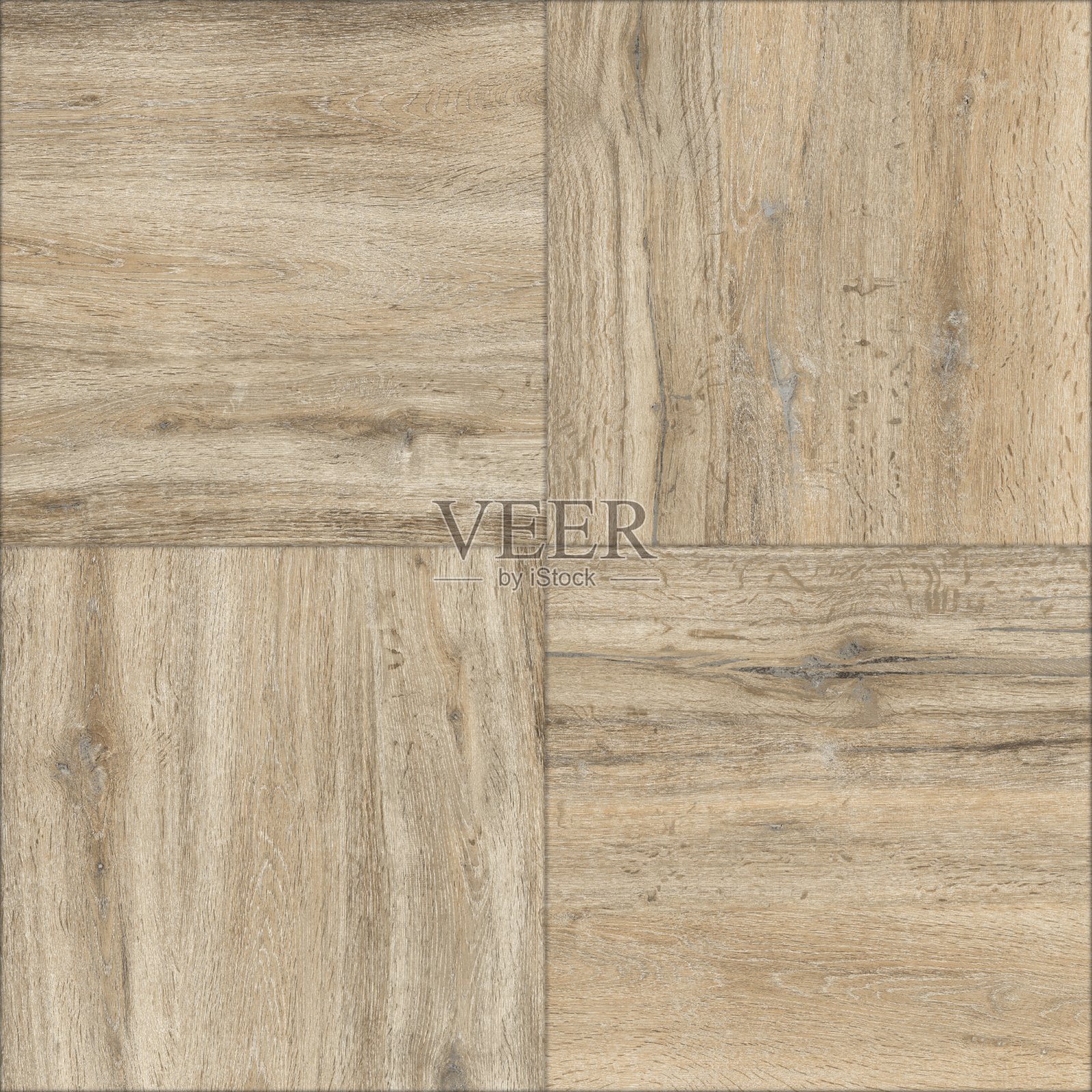 几何时尚插画与木制纹理。现代木制马赛克。照片摄影图片