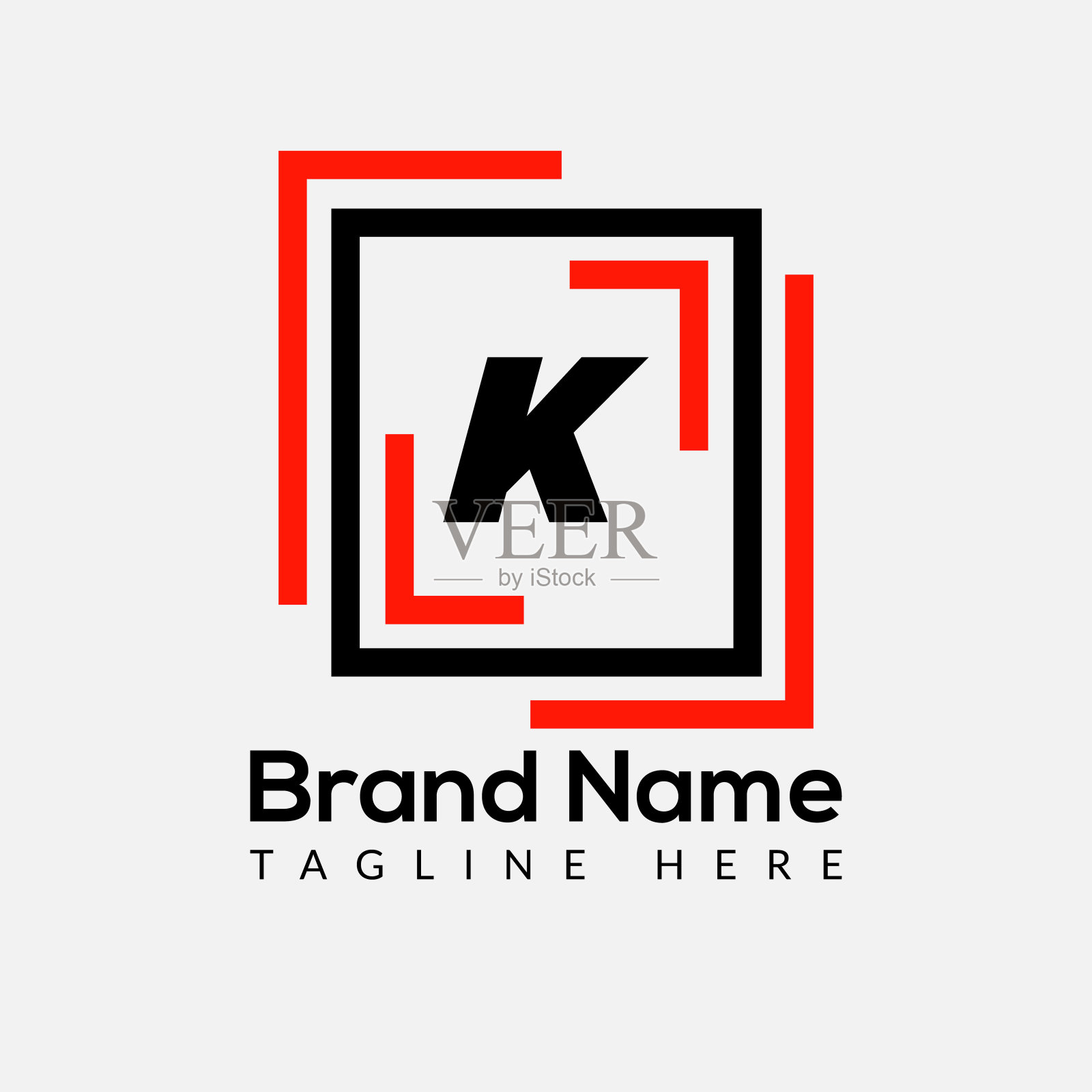 摘要K字现代首字母标志设计插画图片素材