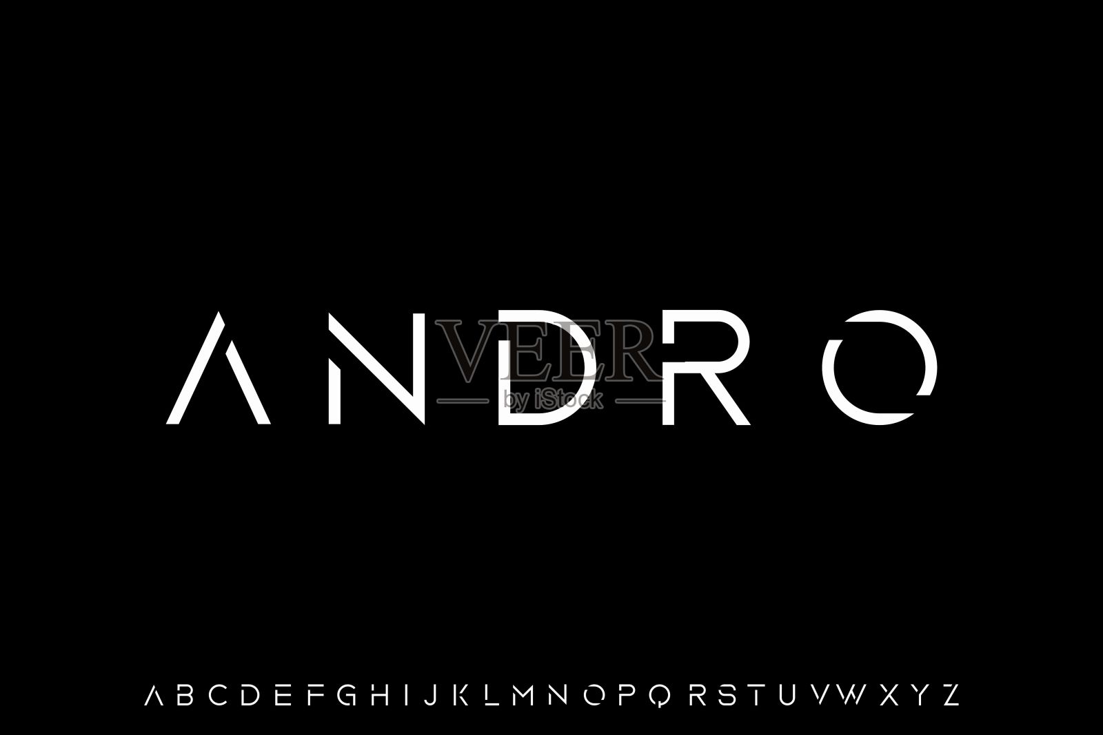 未来字母表字体矢量插画图片素材