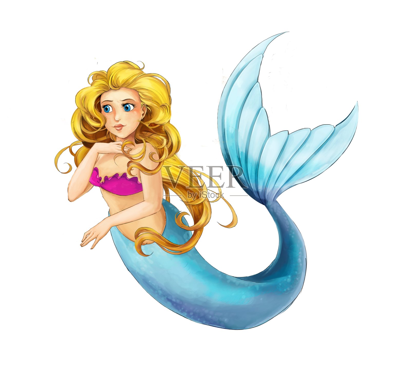 卡通场景与公主皇后插图插画图片素材