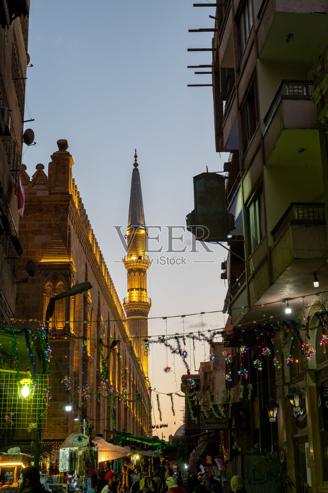 侯赛因清真寺,汗哈利利,开罗,埃及照片摄影图片