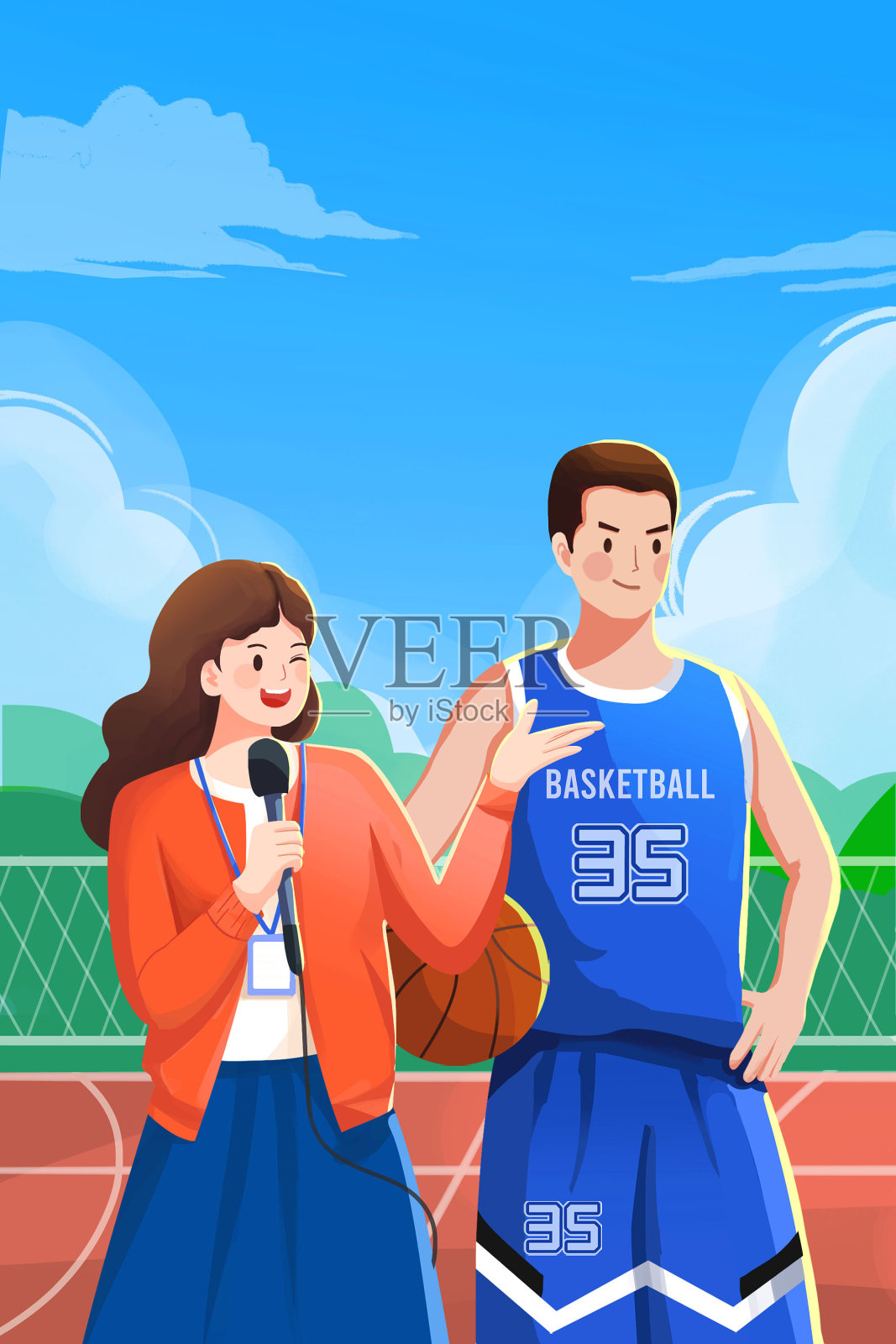 国际体育记者日插画海报插画图片素材