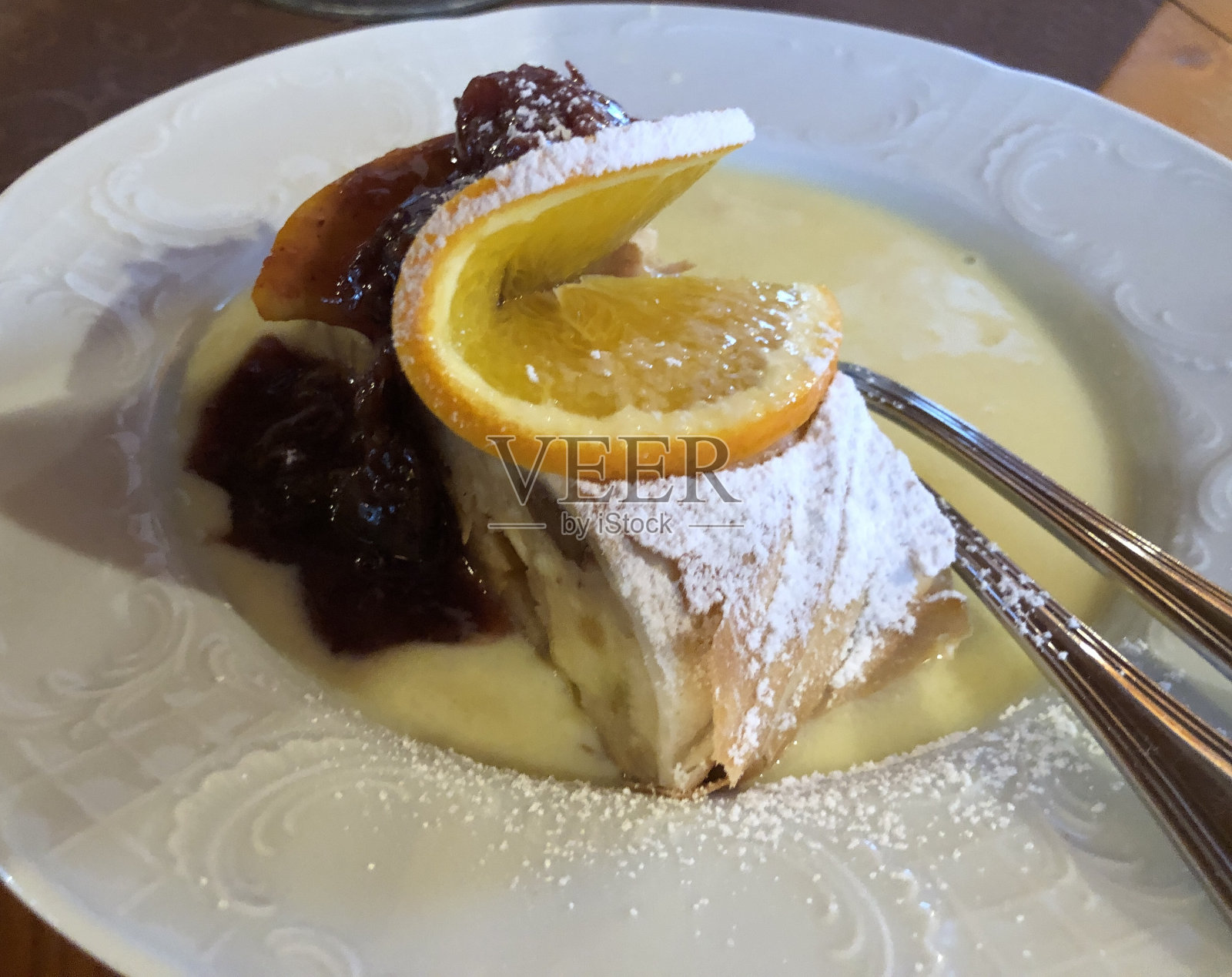 苹果馅饼的宏观照片摄影图片