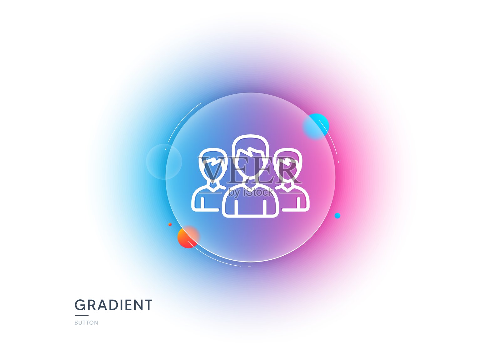 群组线图标。用户或群控标志。渐变模糊按钮。向量插画图片素材