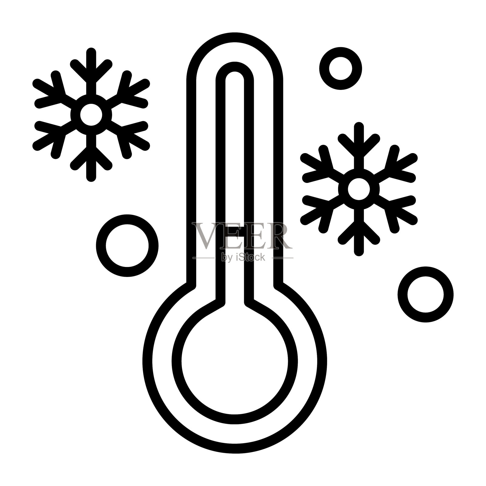 冬季雪花温度矢量图标图标素材