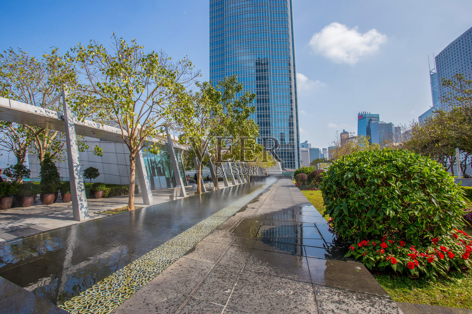 第一交易所旁边的屋顶公园照片摄影图片