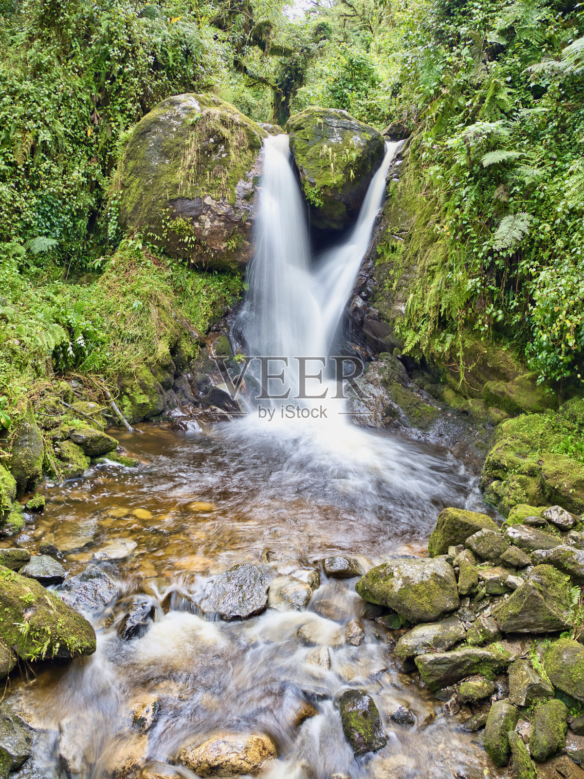 沿着美丽的鲁文佐里山脉的四天徒步旅行,前往穆达达瞭望台。照片摄影图片