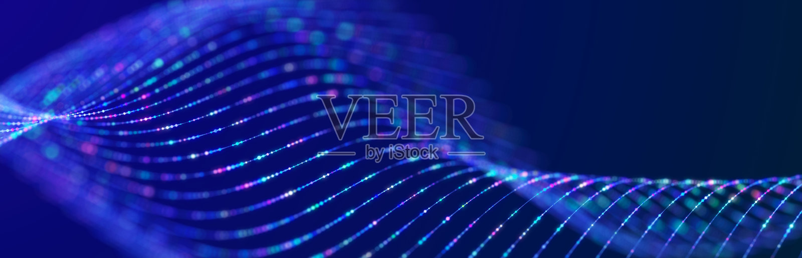 颗粒流。紫色背景与许多发光粒子。信息技术背景。3 d渲染。照片摄影图片