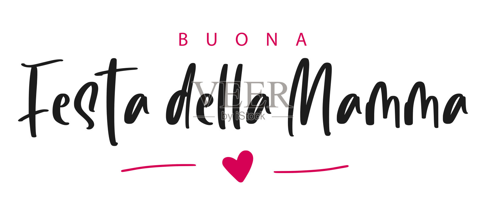 用心用意大利语写母亲节快乐。矢量图插画图片素材