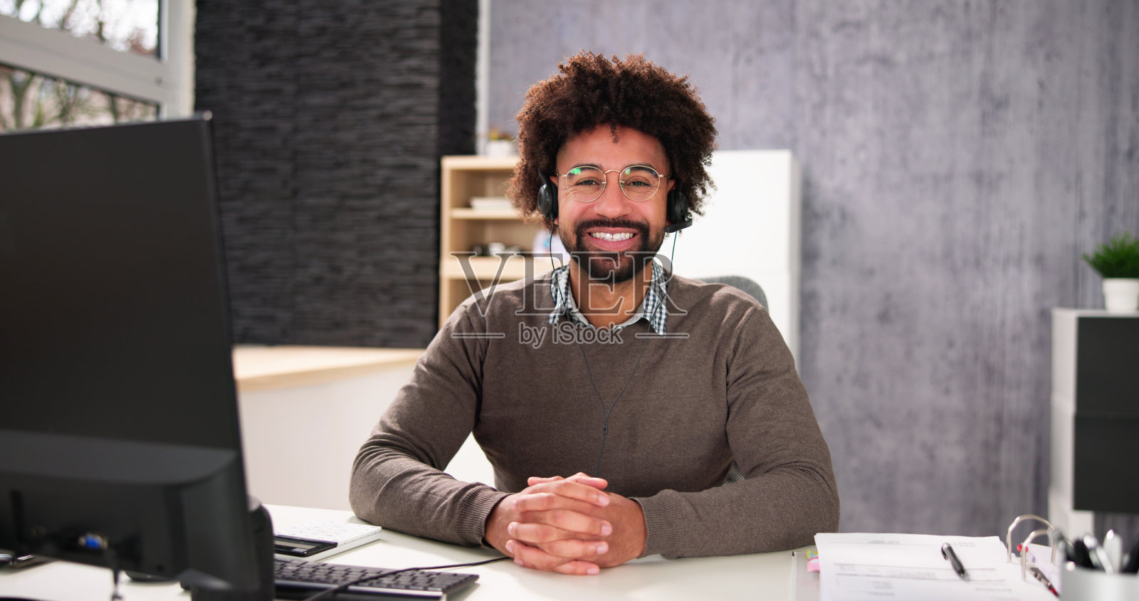 呼叫中心客户服务非裔美国人照片摄影图片