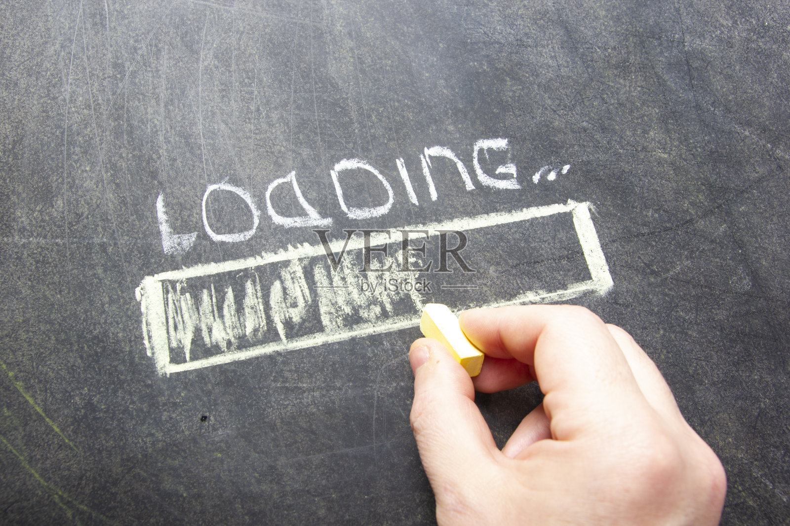 黑板进度条的设计,加载…照片摄影图片