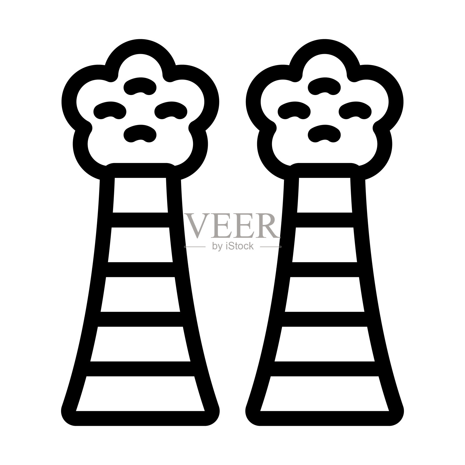 空气污染粗线图标插画图片素材