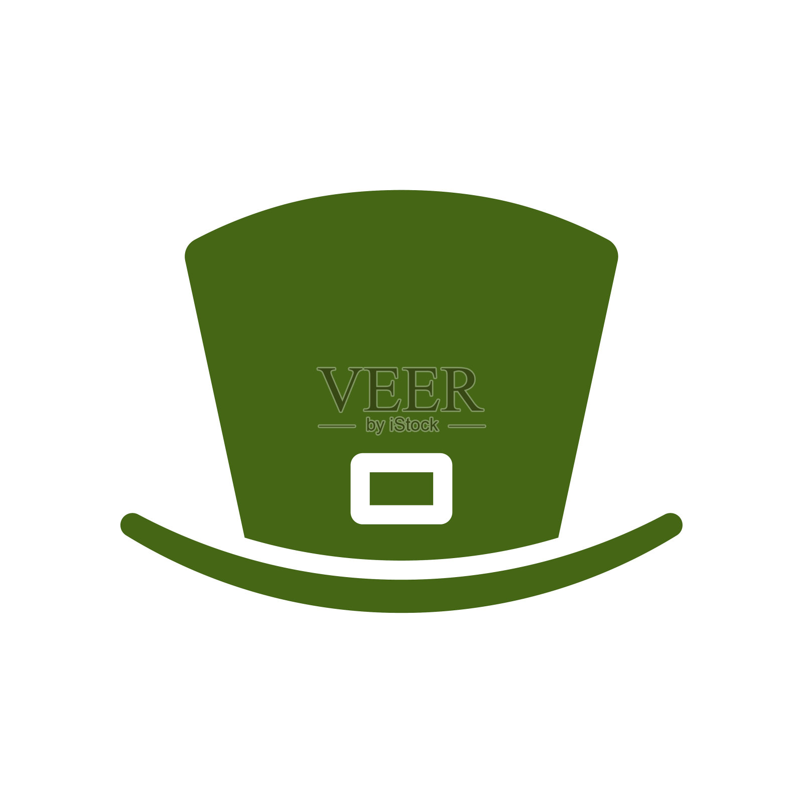 圣帕特里克节爱尔兰小妖精帽子幸运幸运吉祥物头饰复古图标矢量平插画图片素材