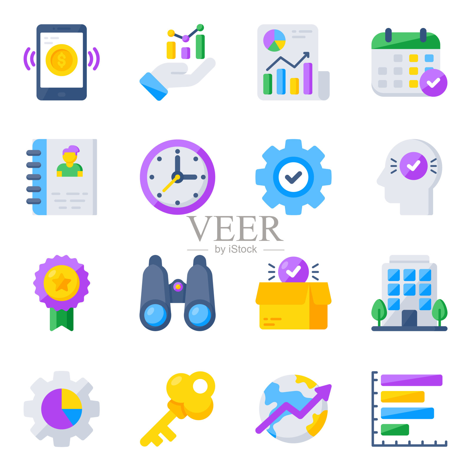 包的金融和商业平面图标图标素材