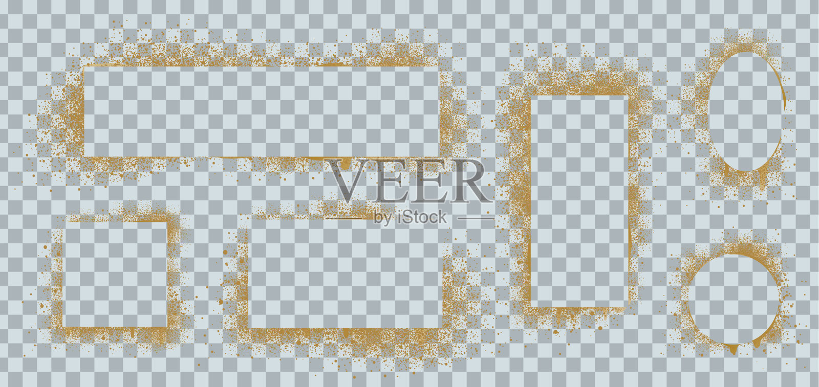 金色喷漆框架,模板模板插画图片素材