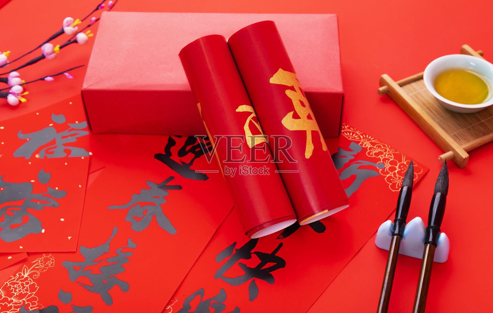 中国新年对联照片摄影图片