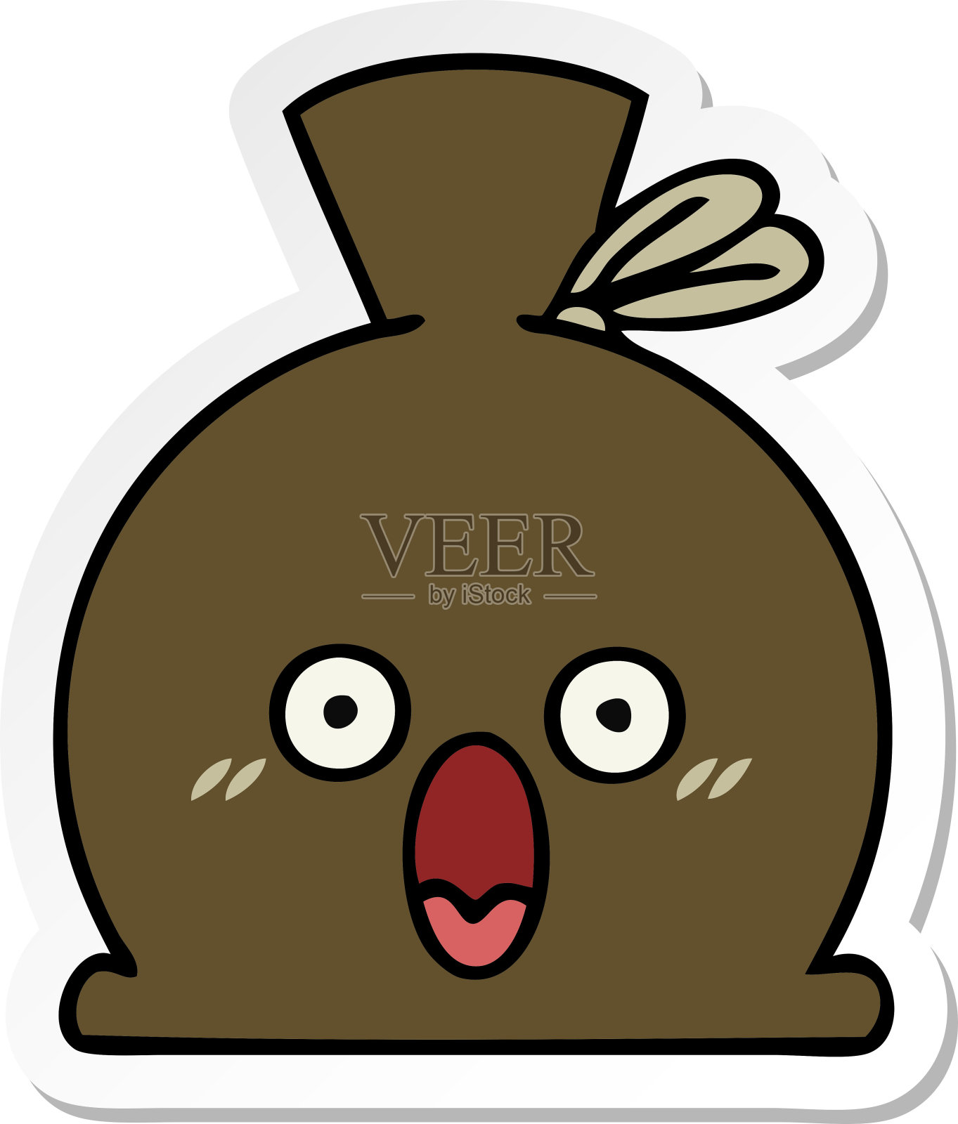 可爱的卡通麻袋贴纸设计元素图片