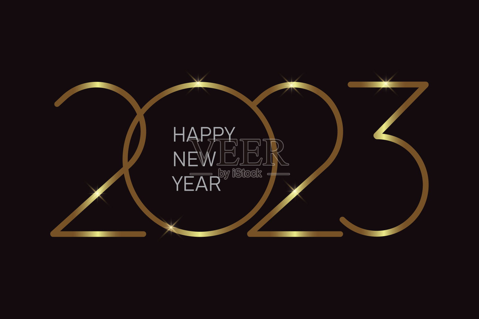 2023年新年快乐文字设计标志。插画图片素材