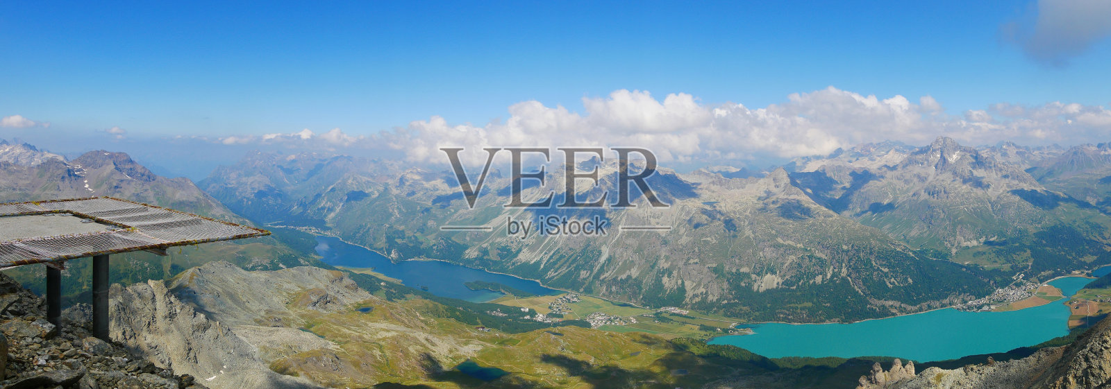 夏天的瑞士阿尔卑斯山全景照片摄影图片