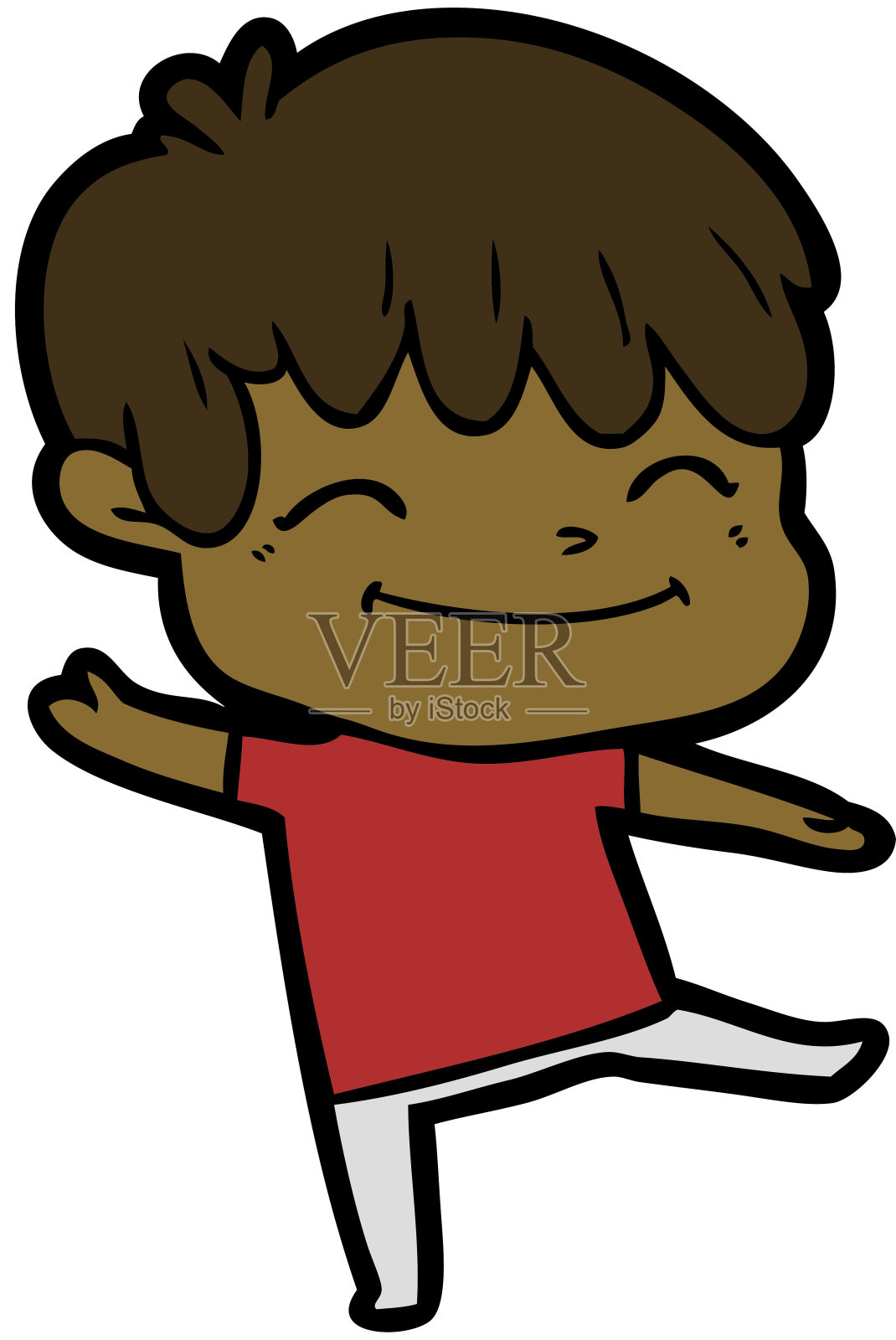 快乐卡通男孩插画图片素材