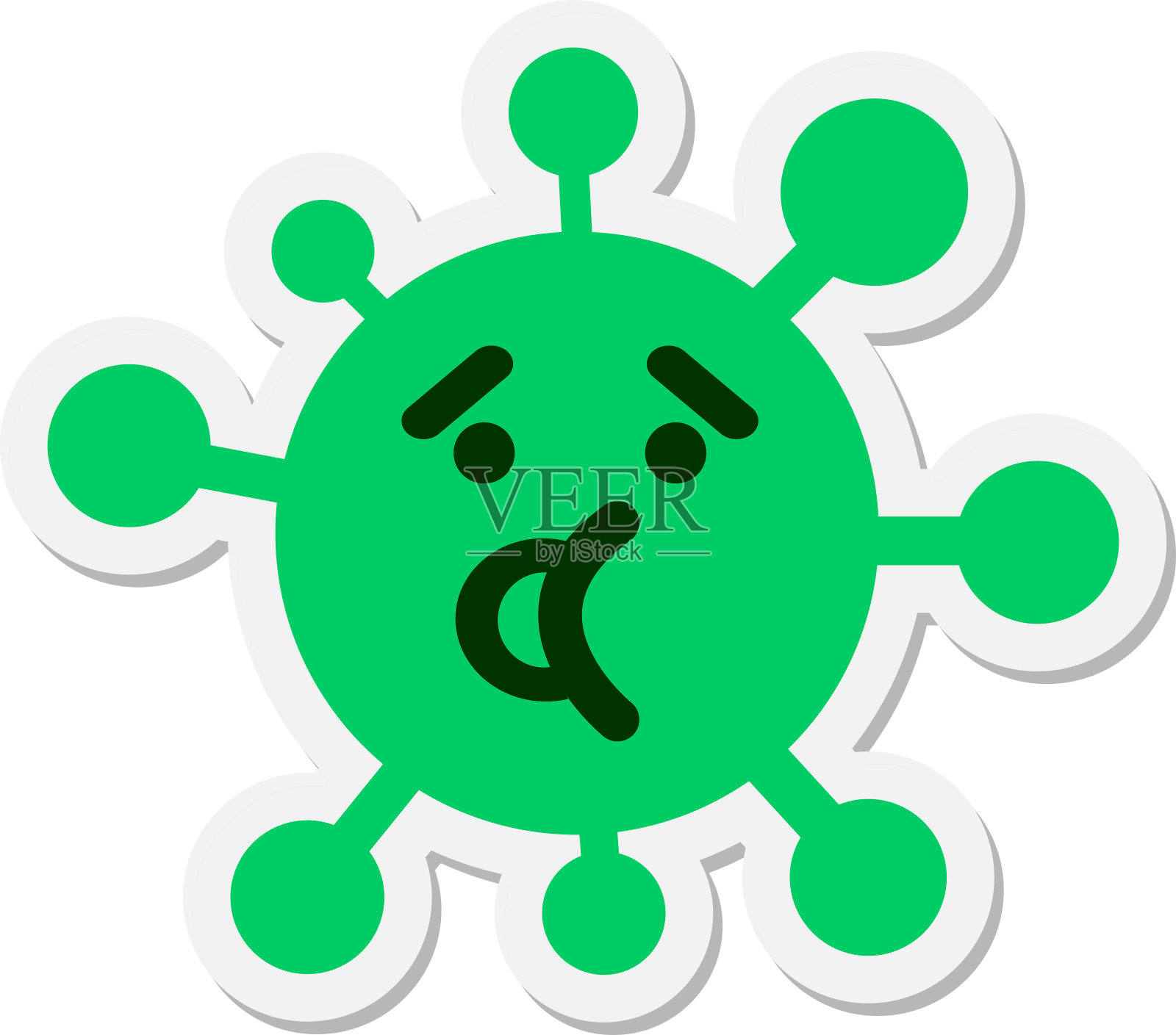 惊讶地说病毒贴纸插画图片素材