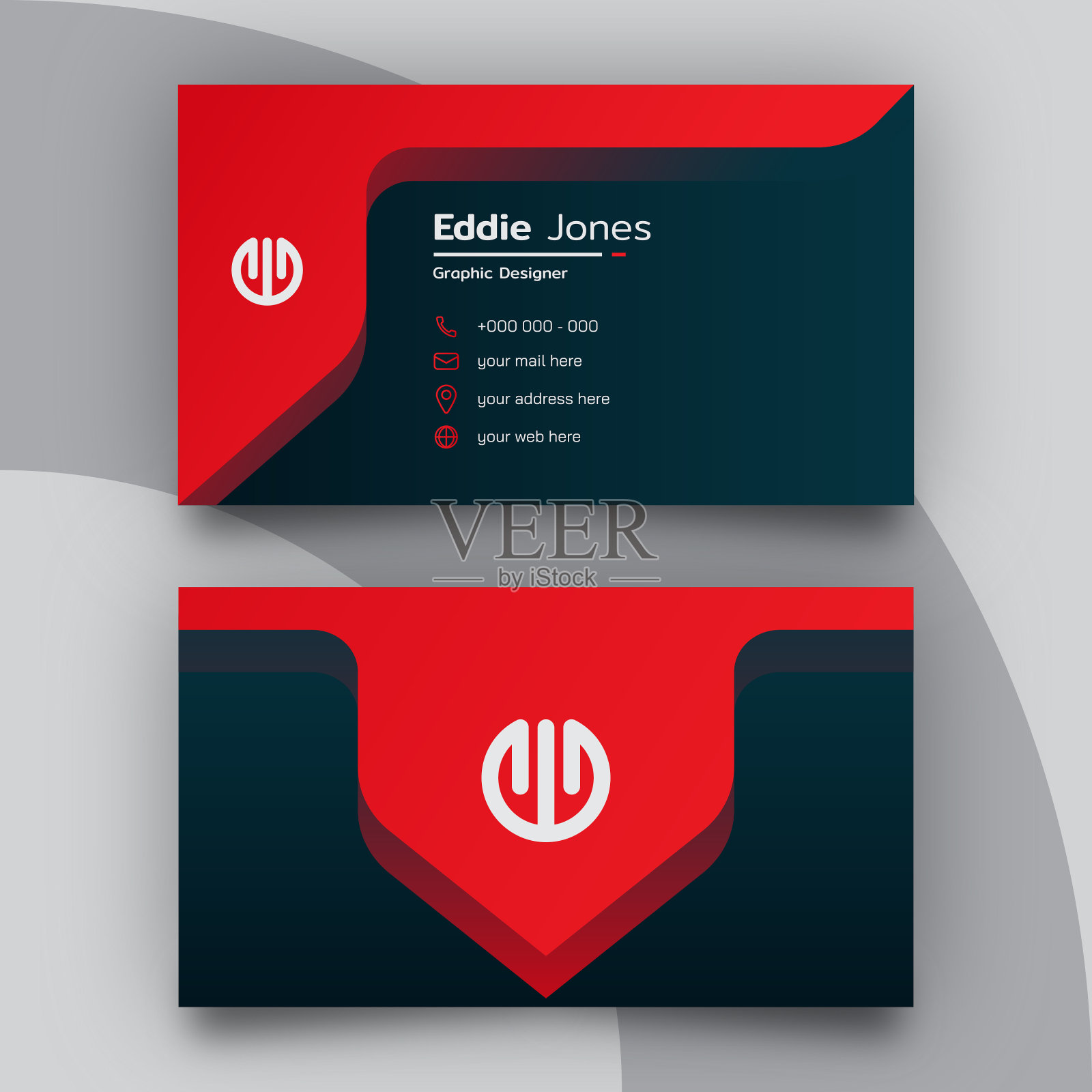 专业的红黑名片模板设计设计模板素材