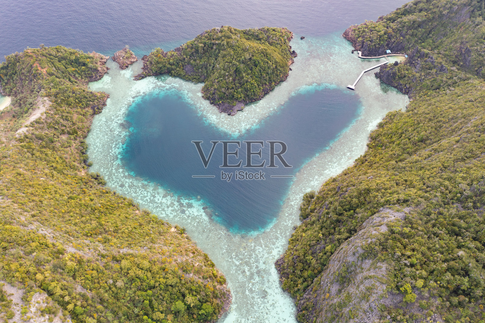 拉贾安帕特的心形泻湖航拍图照片摄影图片