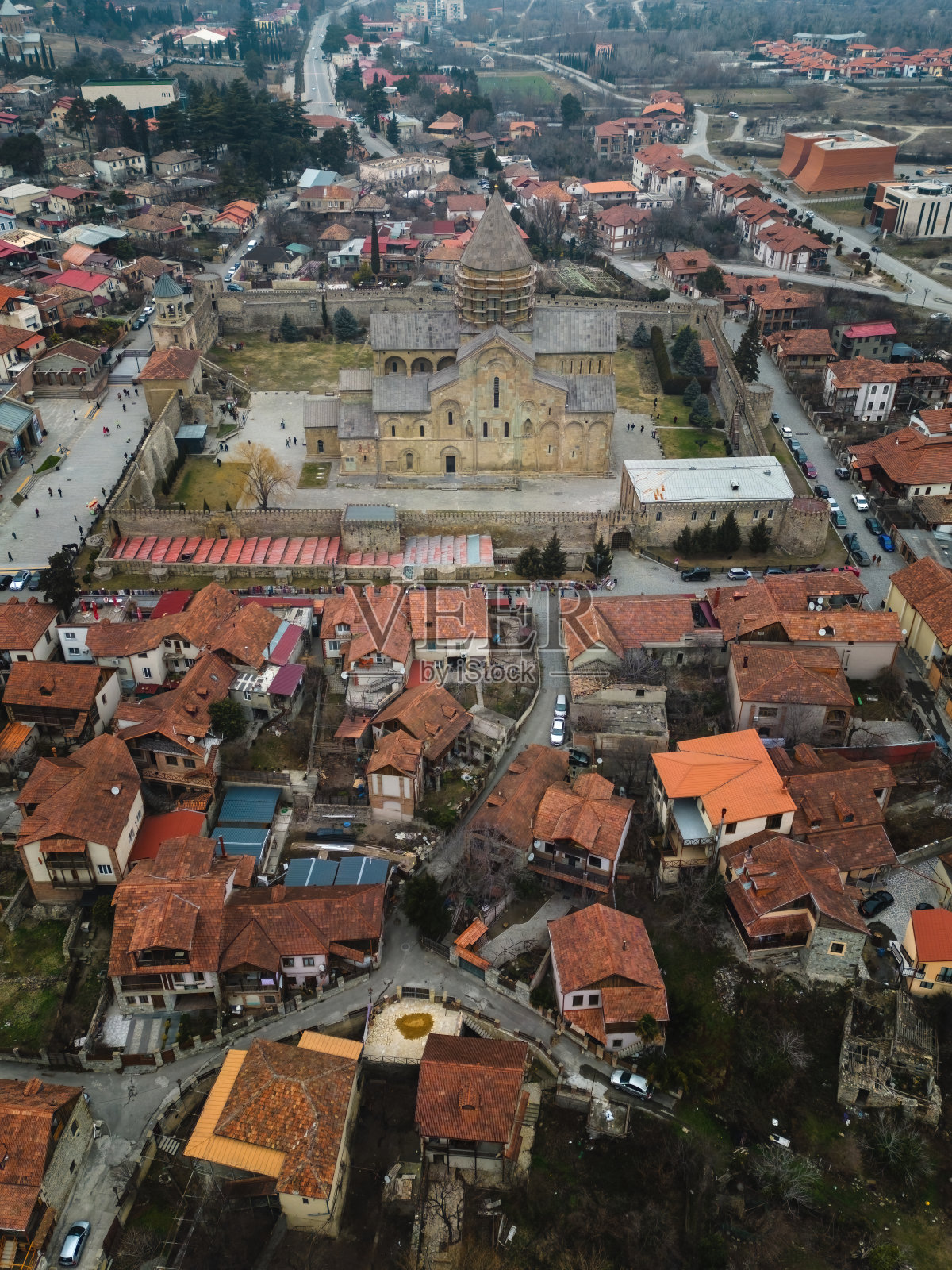 从冬季的姆茨赫塔镇俯瞰。乔治亚州照片摄影图片