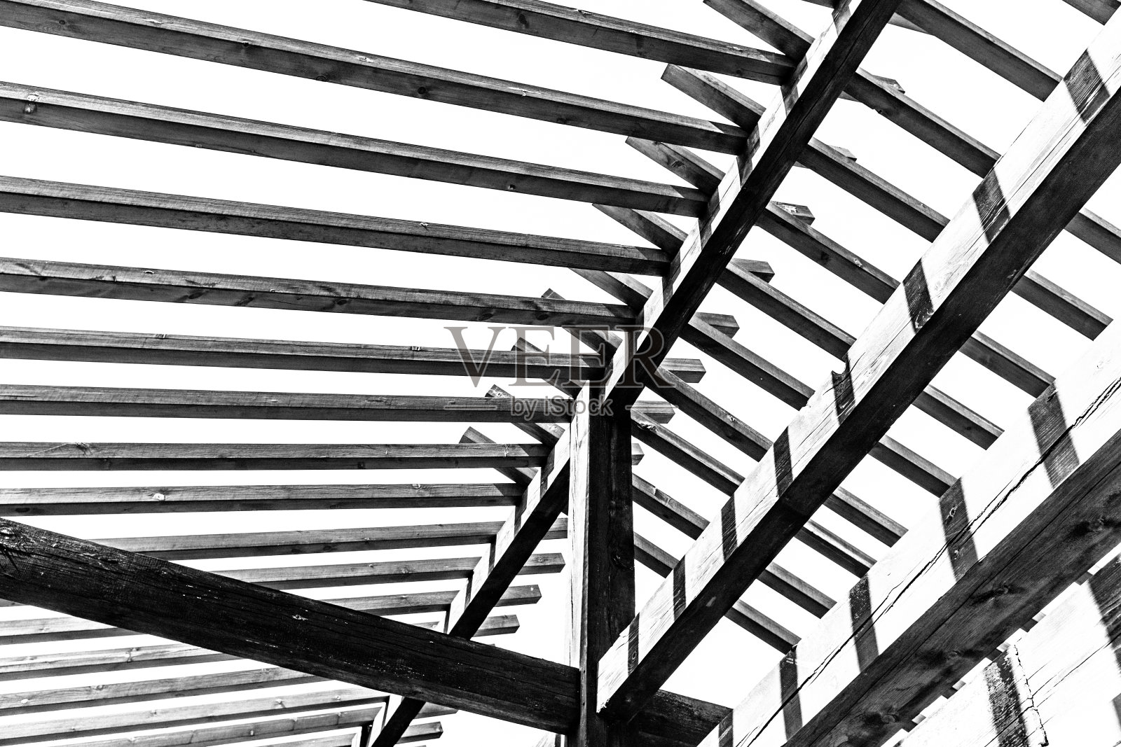 屋顶框架,屋顶梁照片摄影图片