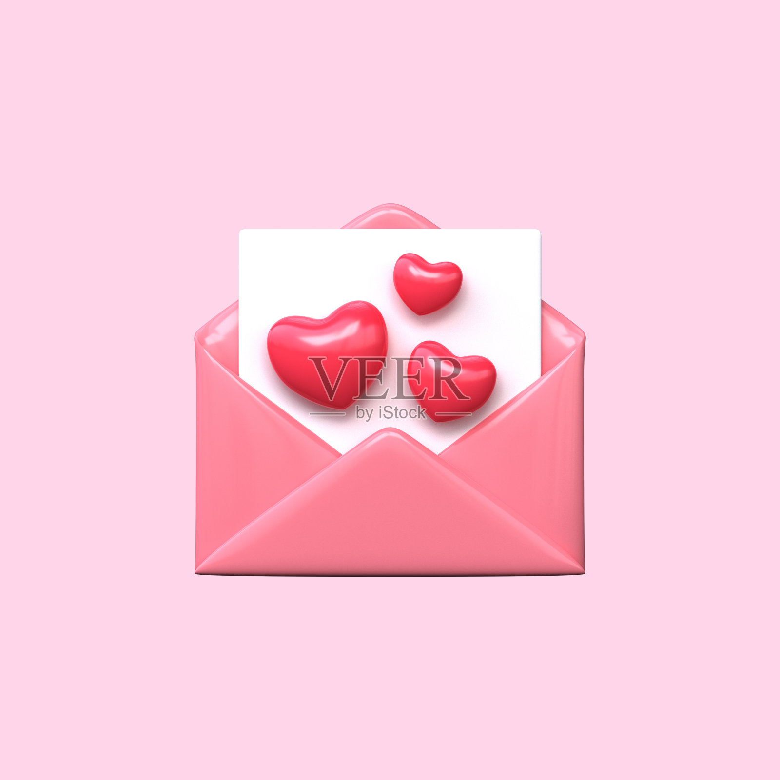 3d信封情人节照片摄影图片