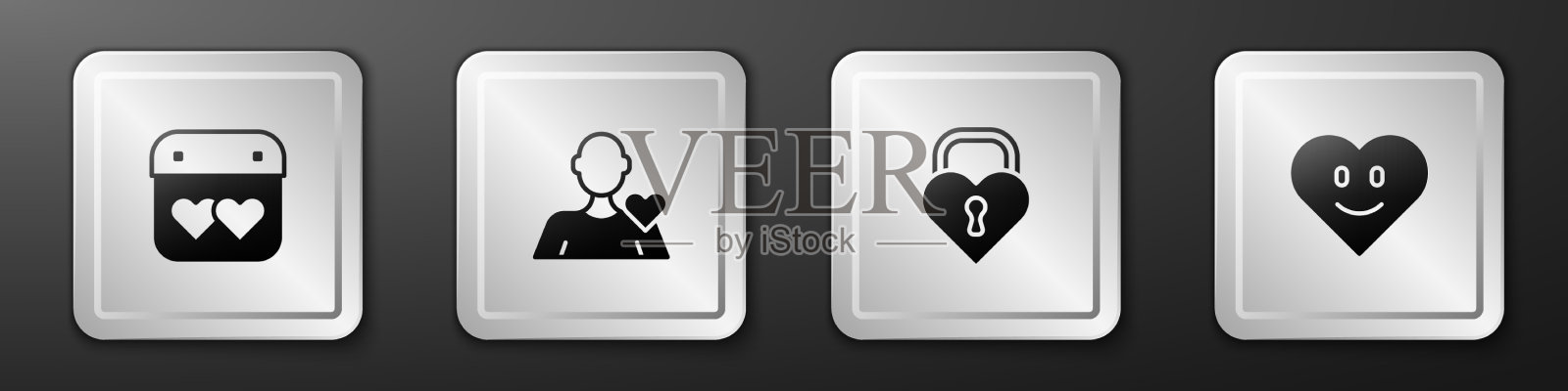 集日历与心浪漫的男人城堡于一身图标素材