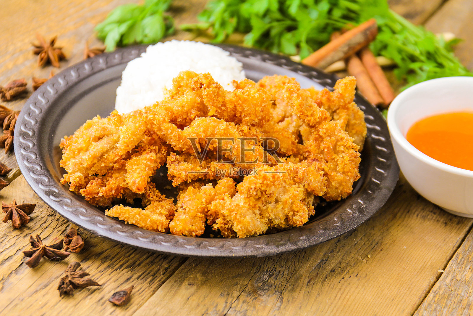 面包屑夹鸡块照片摄影图片