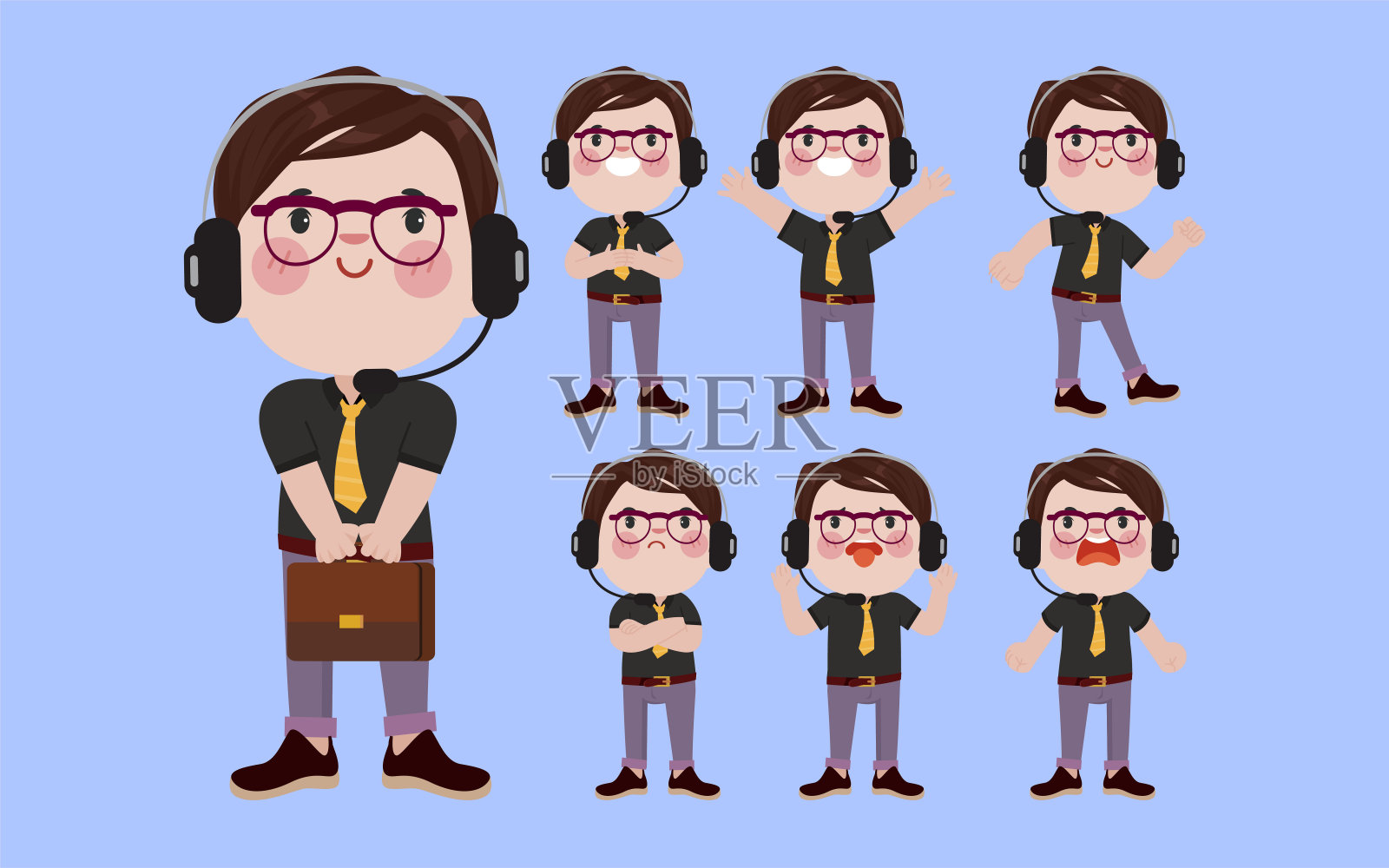 呼叫中心和客户服务角色插画图片素材