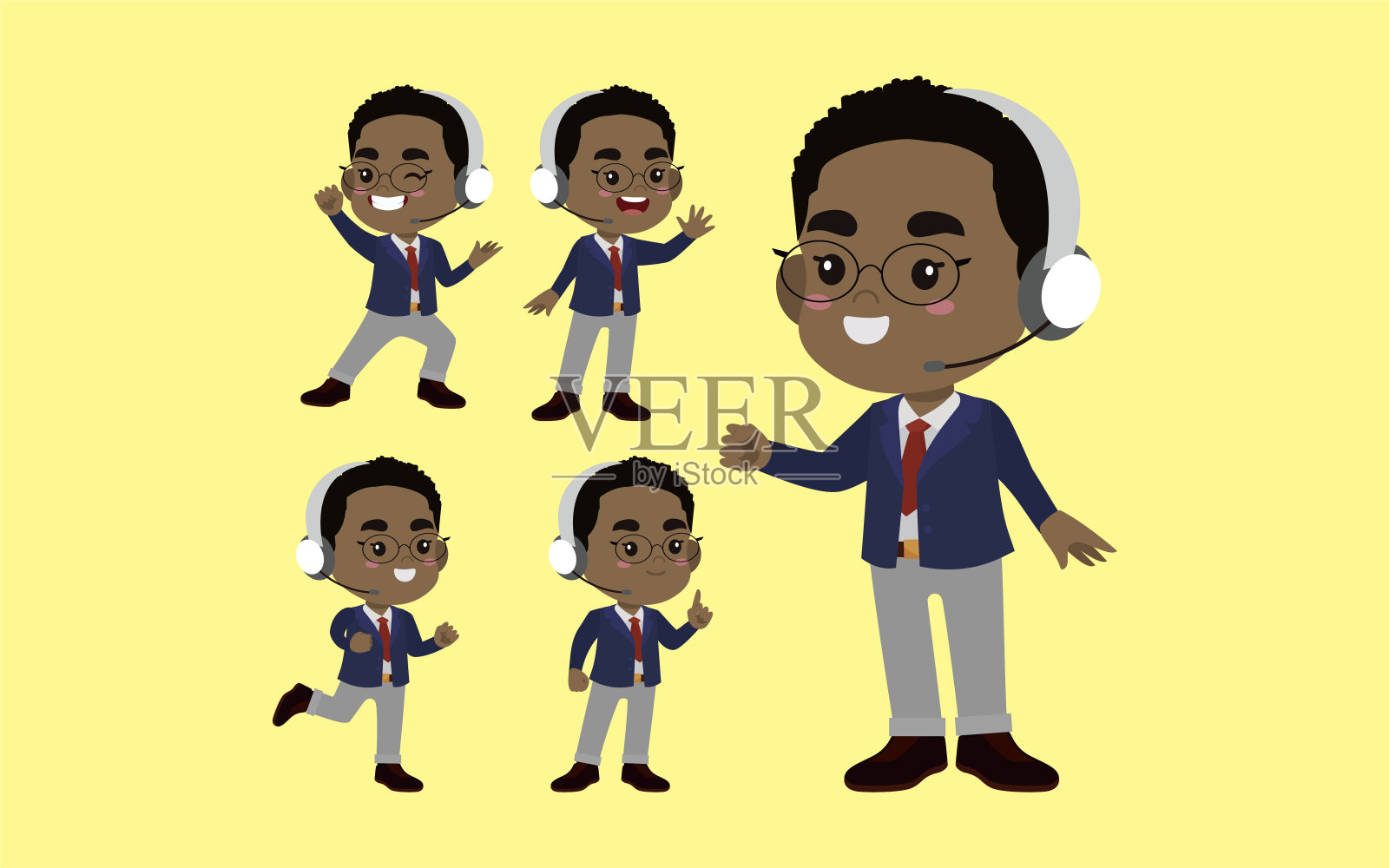 呼叫中心和客户服务角色插画图片素材