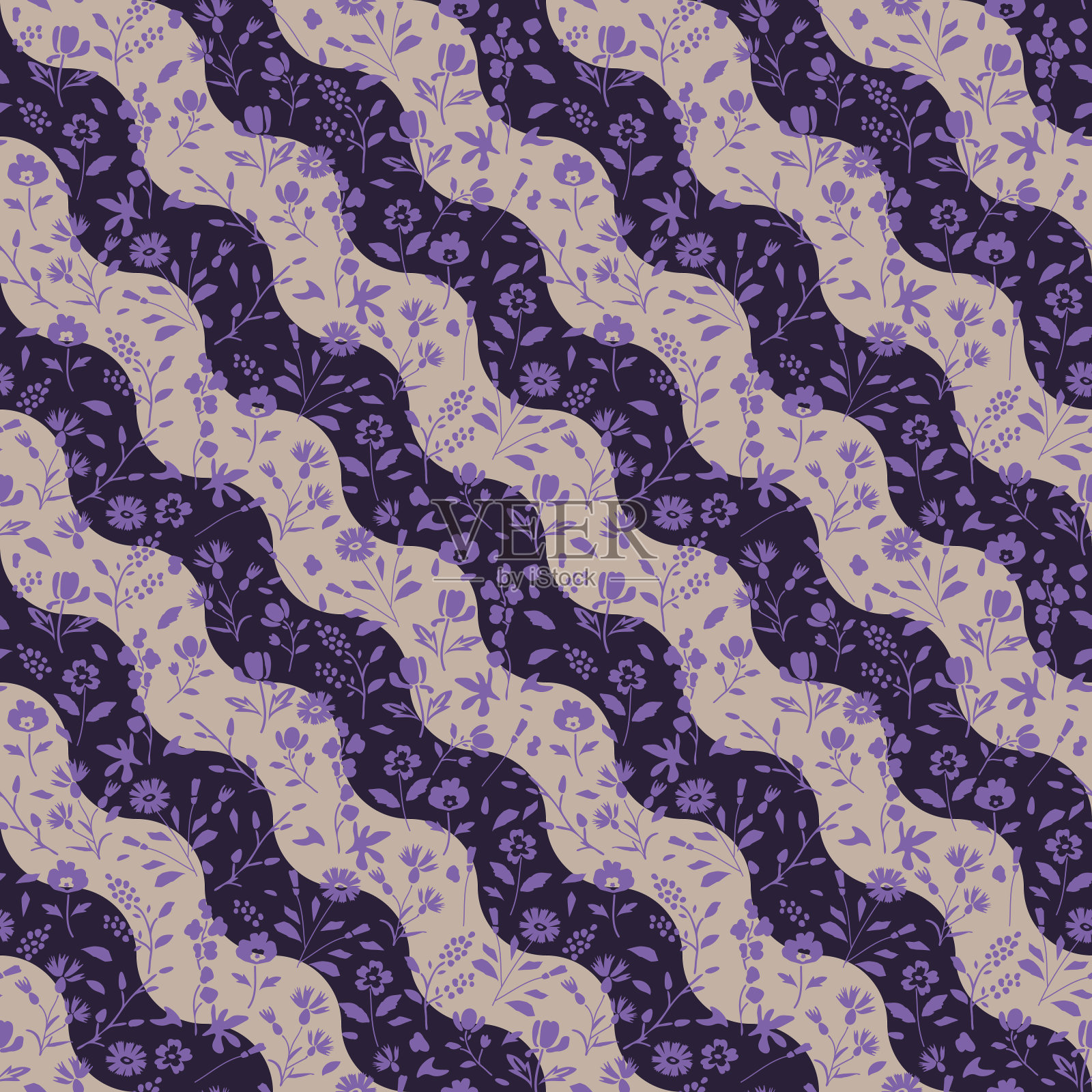 无缝花卉图案插画图片素材