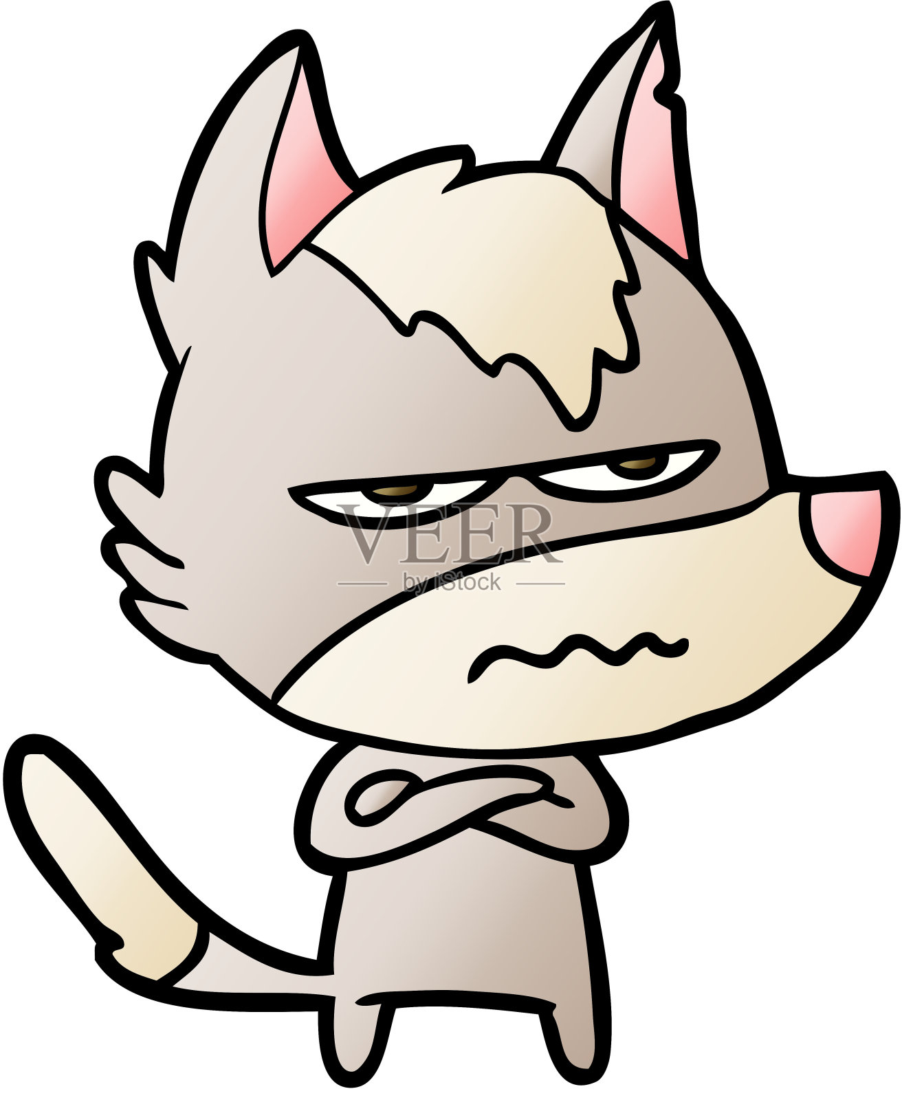 卡通恼怒的狼设计元素图片