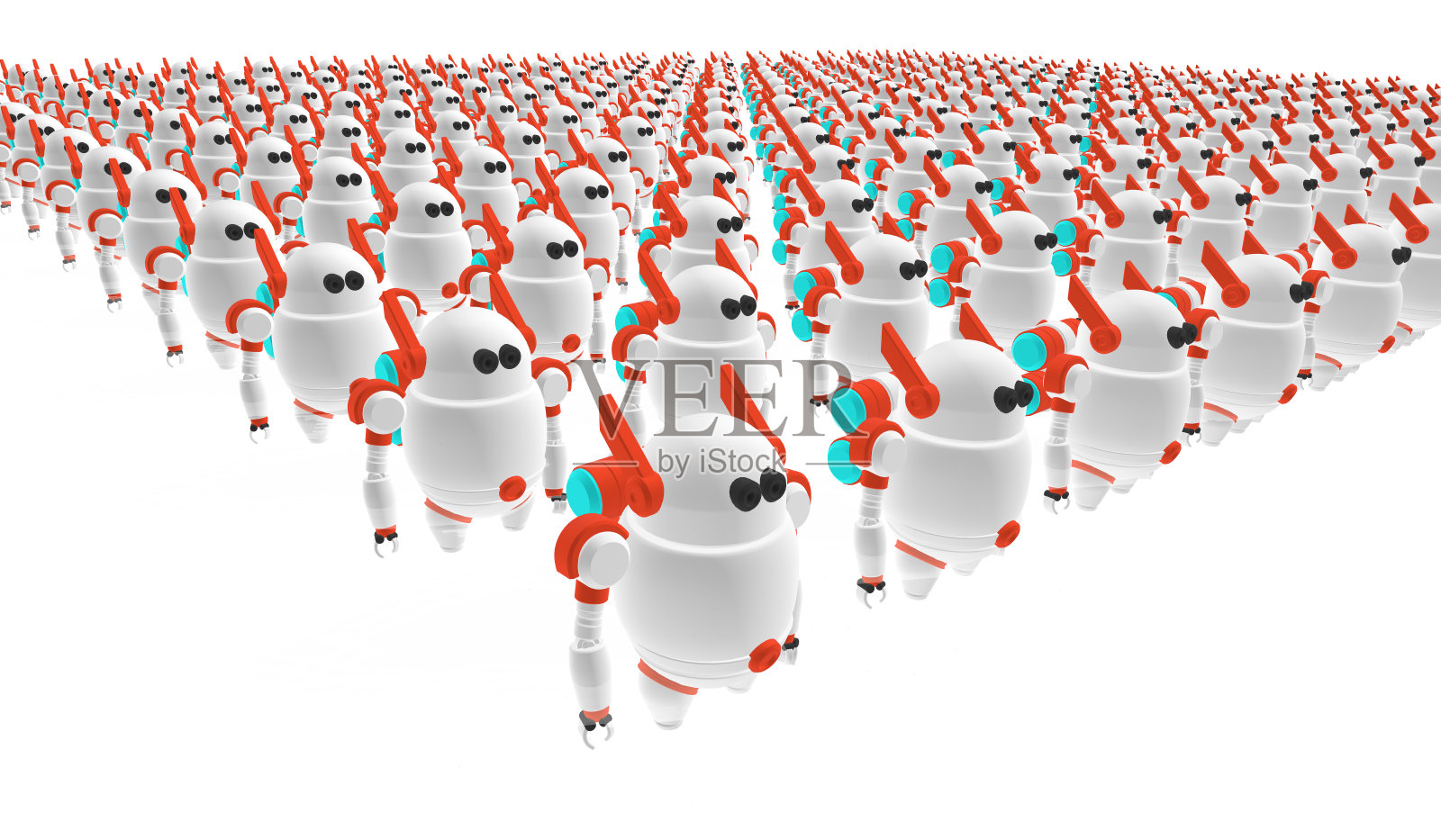 机器人人工智能AI系统正在学习生物。机器人孩子课堂,概念技术,3d插画插画图片素材