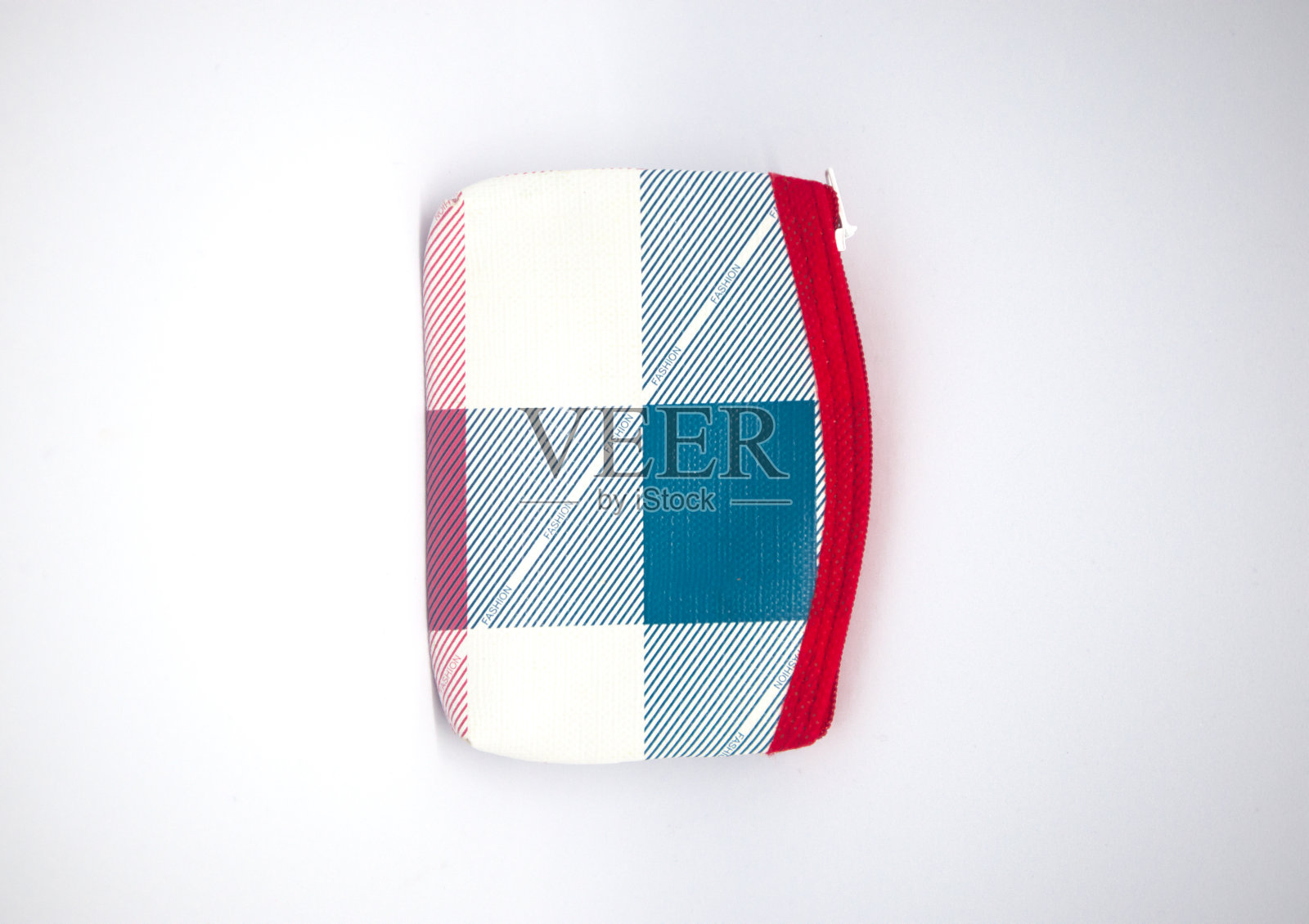 带有蓝色条纹的硬币钱包照片摄影图片