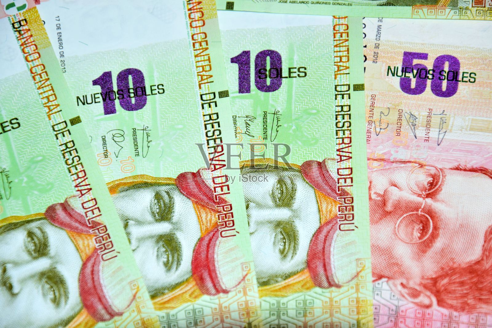 账单上有秘鲁钞票照片摄影图片