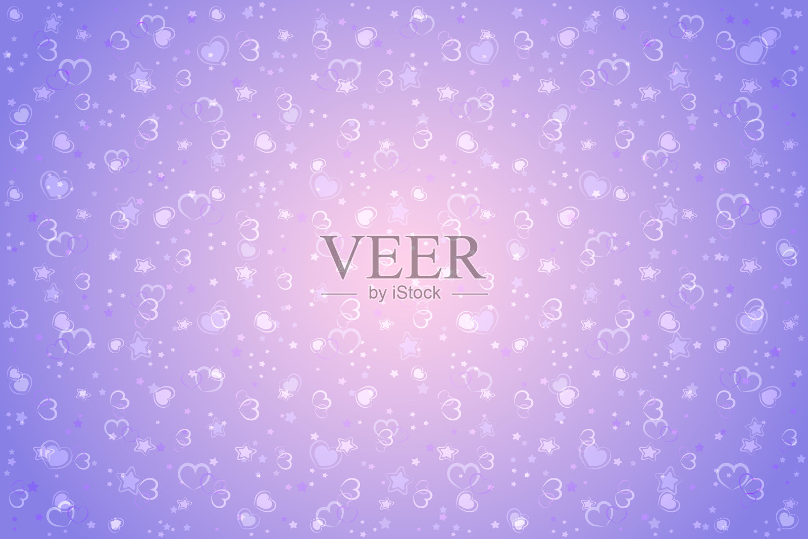 薰衣草渐变背景与心脏插画图片素材