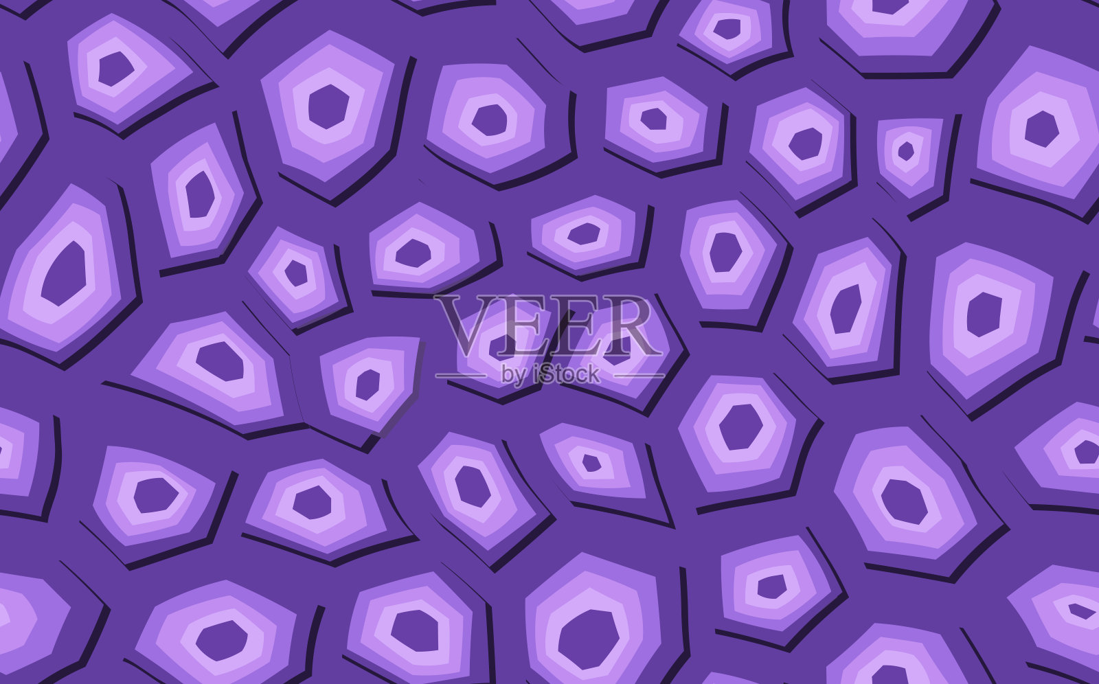 摘要现代龟壳无缝花纹。动物新潮的背景。紫色装饰矢量插图印刷,织物,纺织品。风格化皮肤的现代装饰插画图片素材