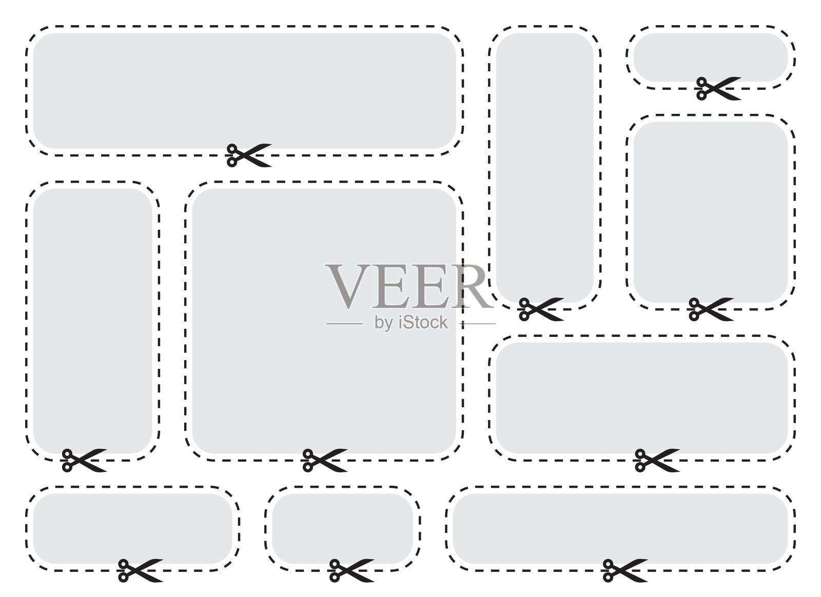 剪刀,剪券矢量收集孤立的白色插画图片素材